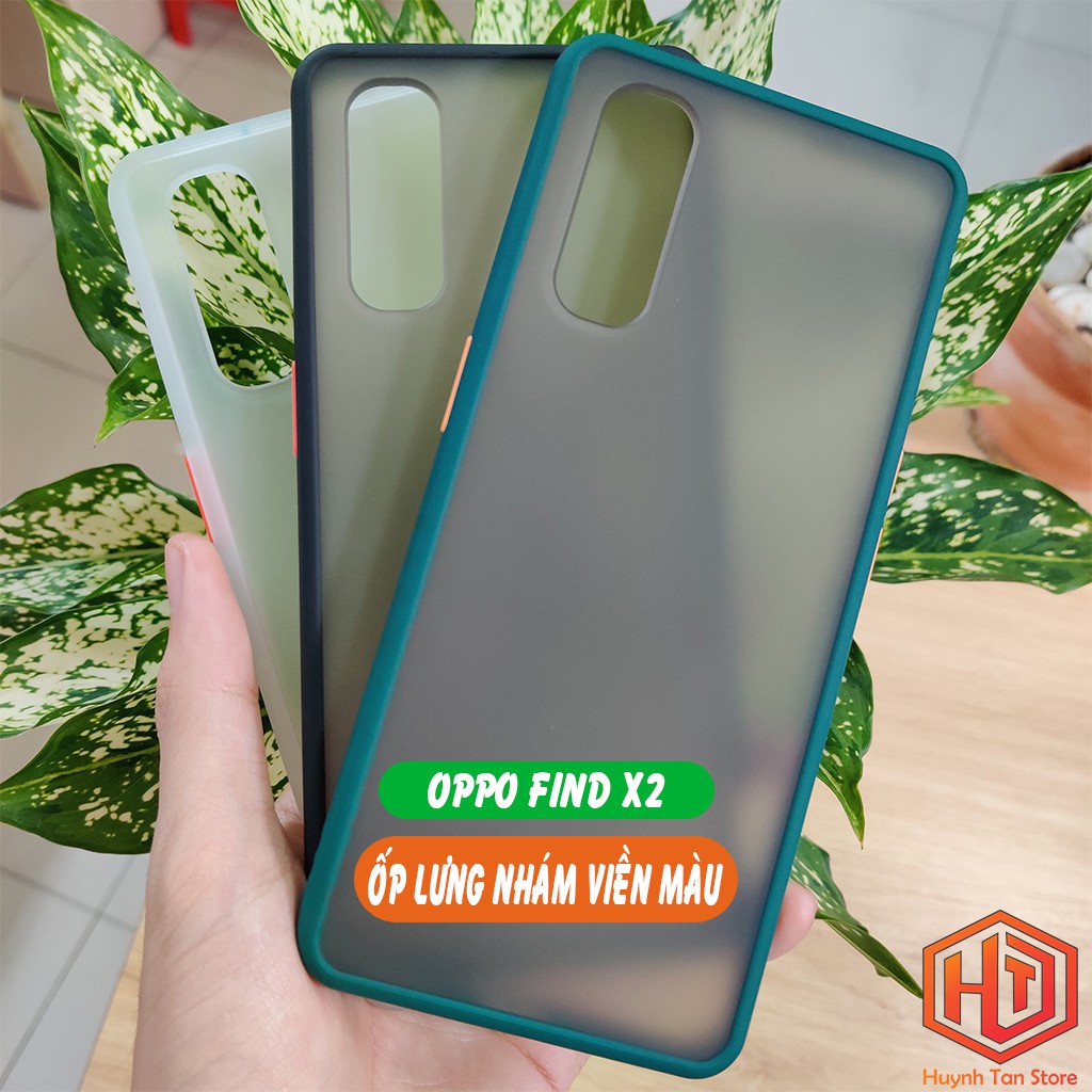 Ốp lưng Oppo Find X2 nhám viền màu