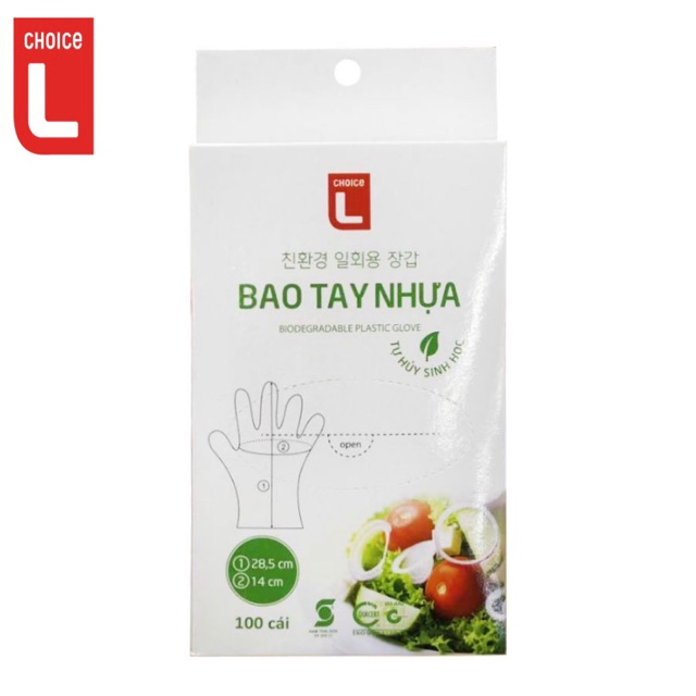 [ Siêu Tiết Kiệm] Bao Tay Nhựa Tự Huỷ Sinh Học Choice L
