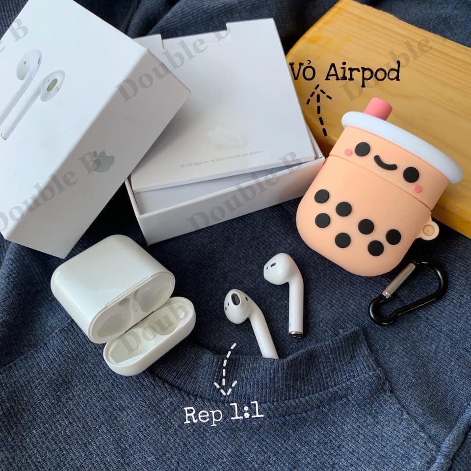 Case airpods Trà sữa - vỏ bảo vệ bao đựng tai nghe airpod 1/2/3 PRO, i100, i12