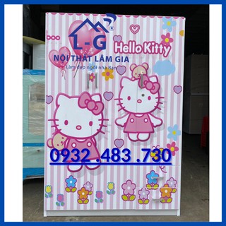 Tủ nhựa đài loan 3 buồng 2 hộc kéo in 3D kitty cao cấp giá rẻ (1m8x1m2x47/45cm)