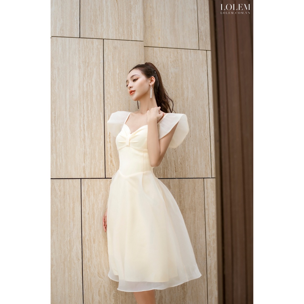 Đầm xòe dự tiệc LOLEM DX352 cánh tiên vải organza không nhăn