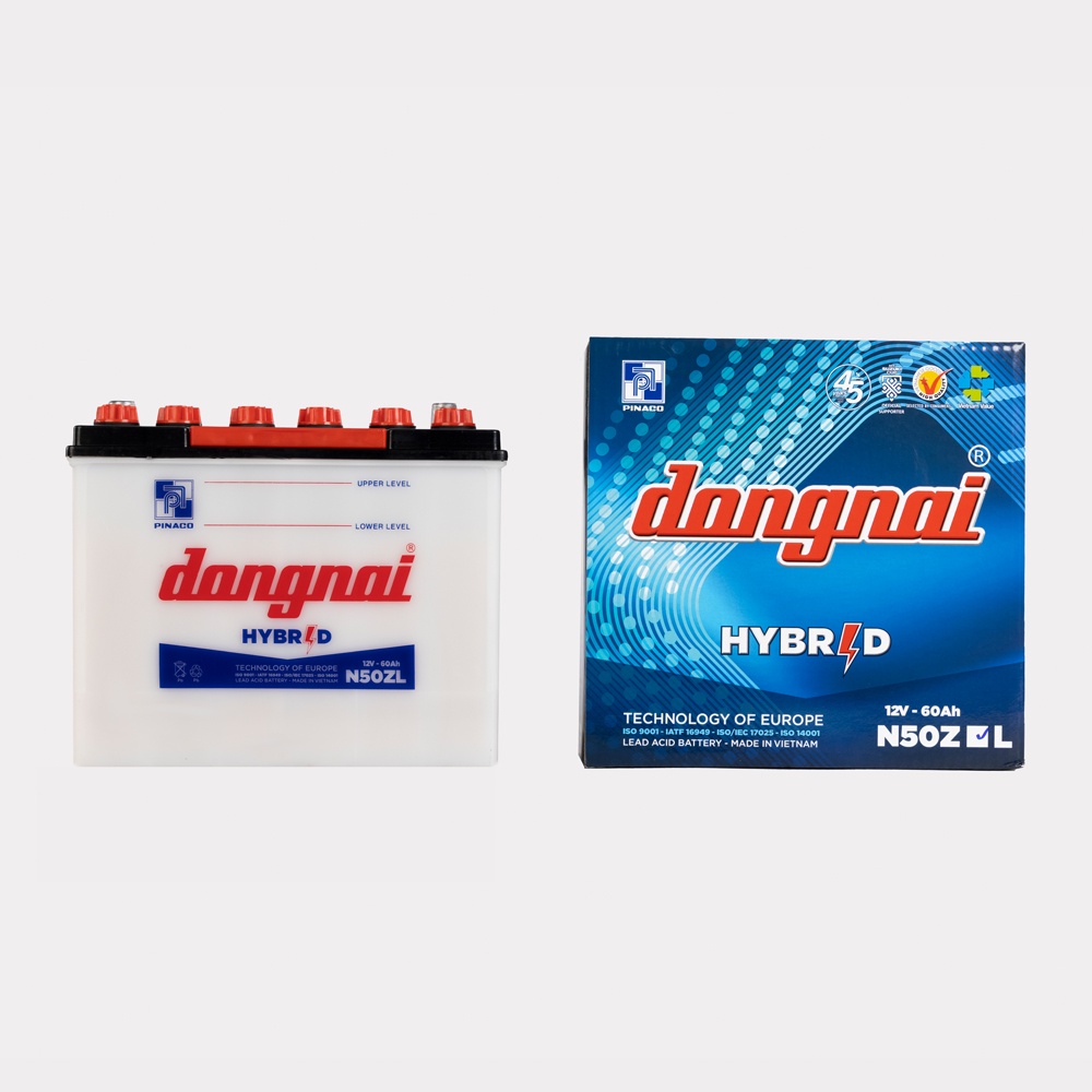 Ắc quy ôtô Hybrid Đồng Nai N50ZL | 12V - 60Ah