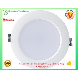 Đèn âm trần đế nhựa chiếu sáng gắn trần, ốp trần Rạng Đông 5W AT06L 90/5W