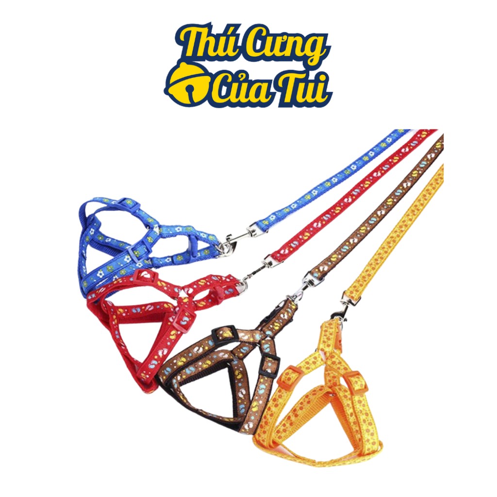 Dây Dắt Kèm Đai Người Cho Chó Mèo Dưới 5kg - Thú Cưng Của Tui