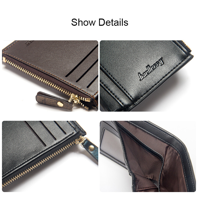 「COD」Baellerry Men's Short Multi-function Card Wallet