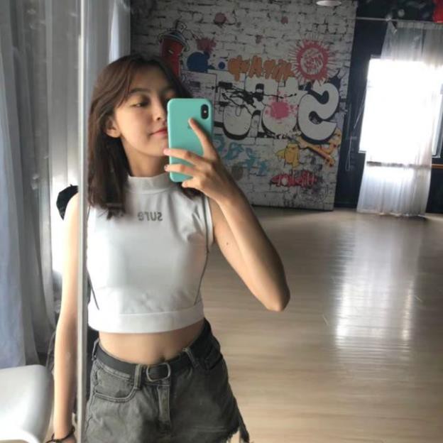 (Sẵn - có hình feedback) Áo ba lỗ croptop body slim fit sọc phản quang độc đáo sành điệu (Ms A12) !