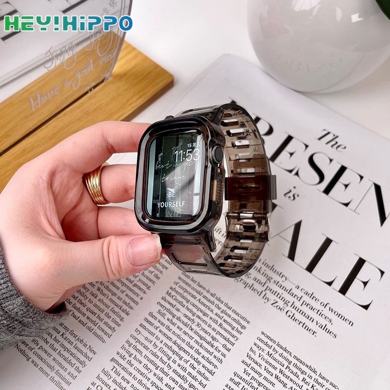 Dây Đeo Đồng Hồ 2022 Màu Kẹo Trong Suốt Cho iwatch Series 8 7 41mm 45mm 8 7 6 se 5 4 3 40mm 44mm 38mm 42mm