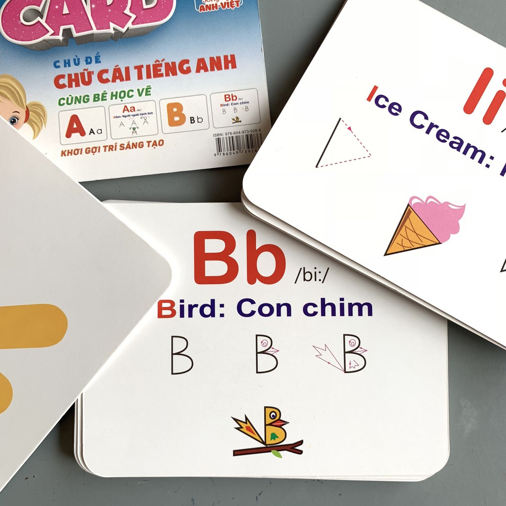 Bộ Thẻ Học FLASHCARDS Song Ngữ Thông Minh Chủ Đề Chữ Cái Tiếng Anh