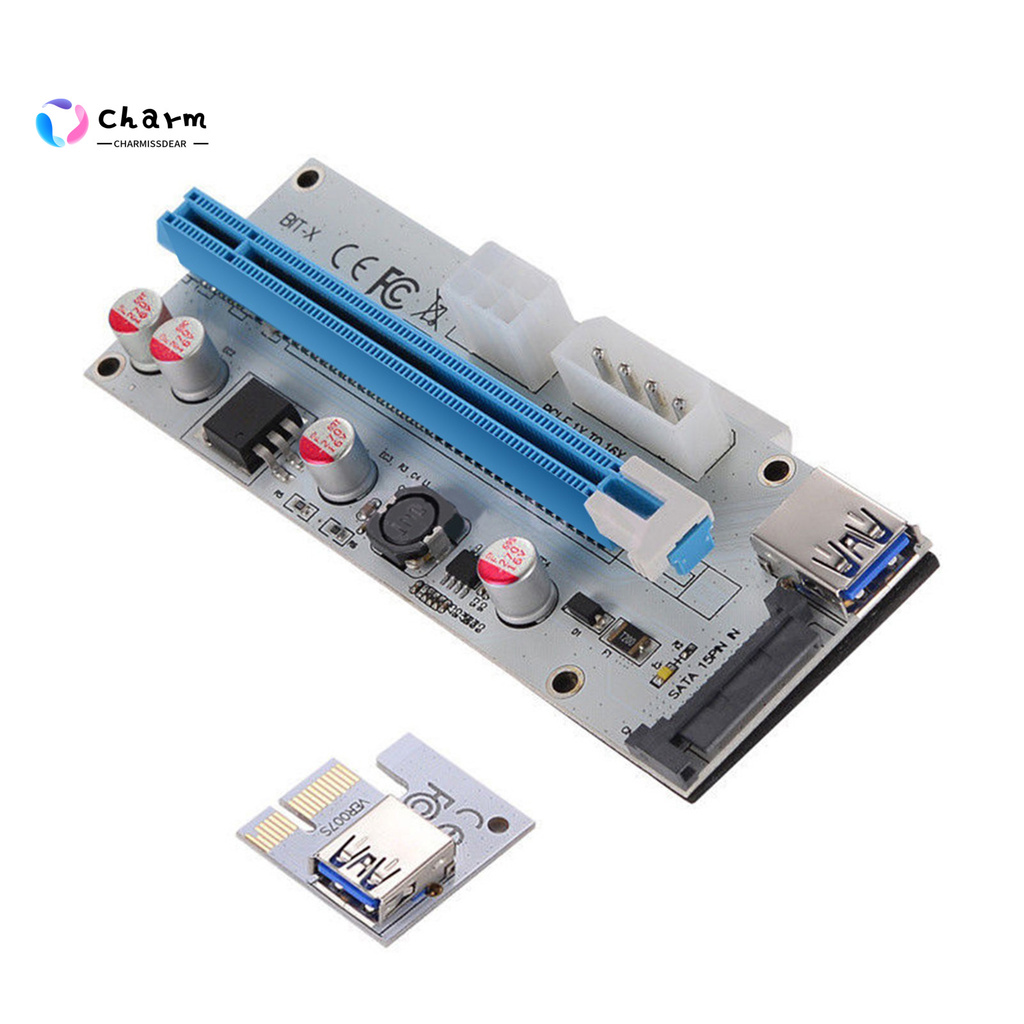 [CM] Stock USB 3.0 PCI-E Express 1x To 16x Mining Cable Extender Riser Card SATA Adapter