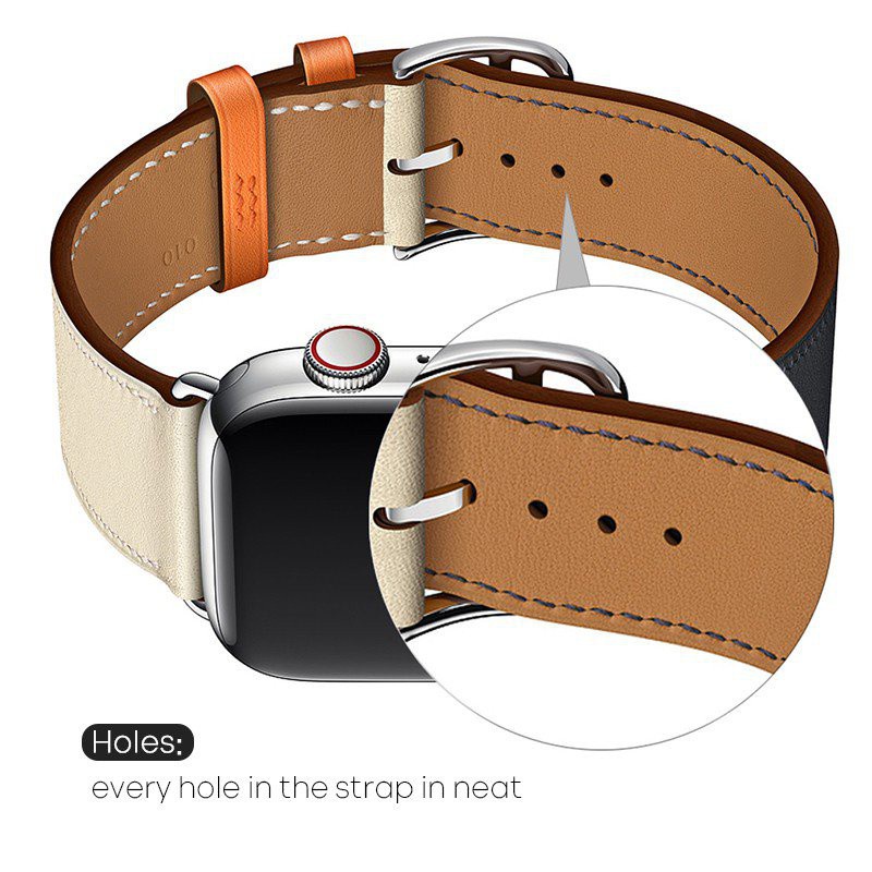 Hermes High Quality Leather Apple Watch for iWatch 40mm 44mm 42mm 38mm for Series 6 SE 5 4 3 2 1 Sports Single Tour Strap Loop Band