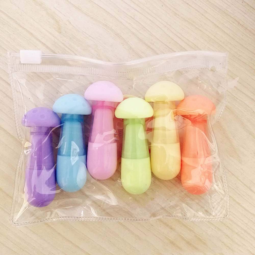 Set 6 Bút Dạ Quang Hình Cây Nấm Dễ Thương