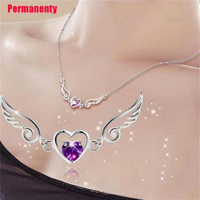 Vòng cổ Bạc Mặt Trái Tim Và Thiên Thần