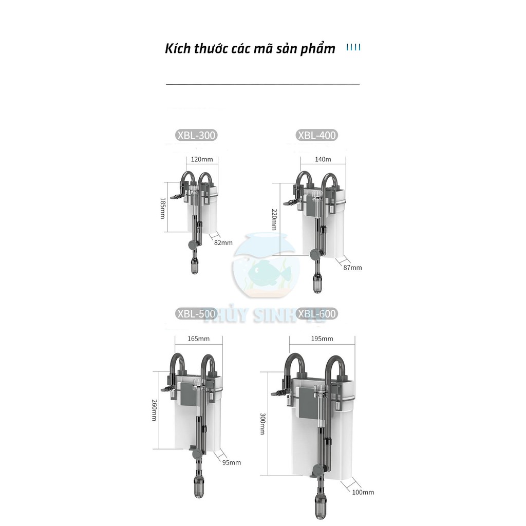 Lọc treo Xiaoli Sunsun XBL 300/400/500/600 chính hãng