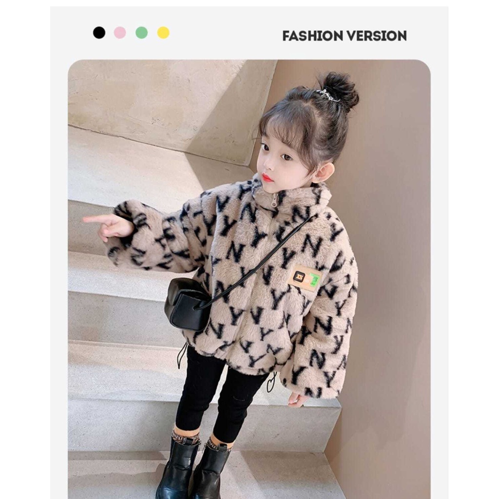 Áo khoác len chần bông dày thời trang thu đông Hàn Quốc mới cho bé gái 2023