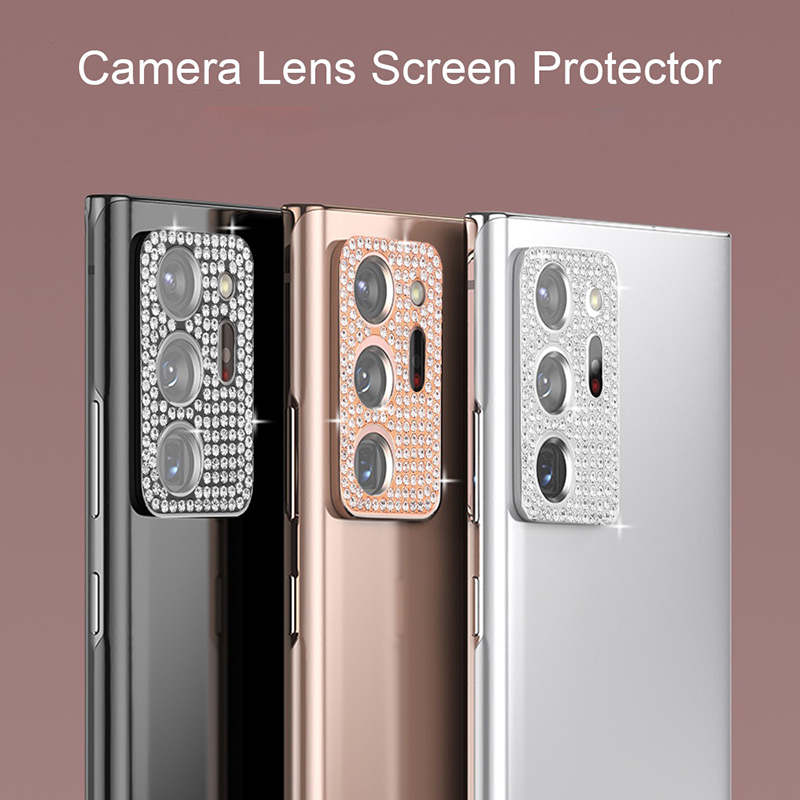 Miếng kính cường lực bảo vệ camera lấp lánh 3D cho Samsung Galaxy S21Plus S21Ultra S20 Ultra S20 Plus Note 20 Ultra