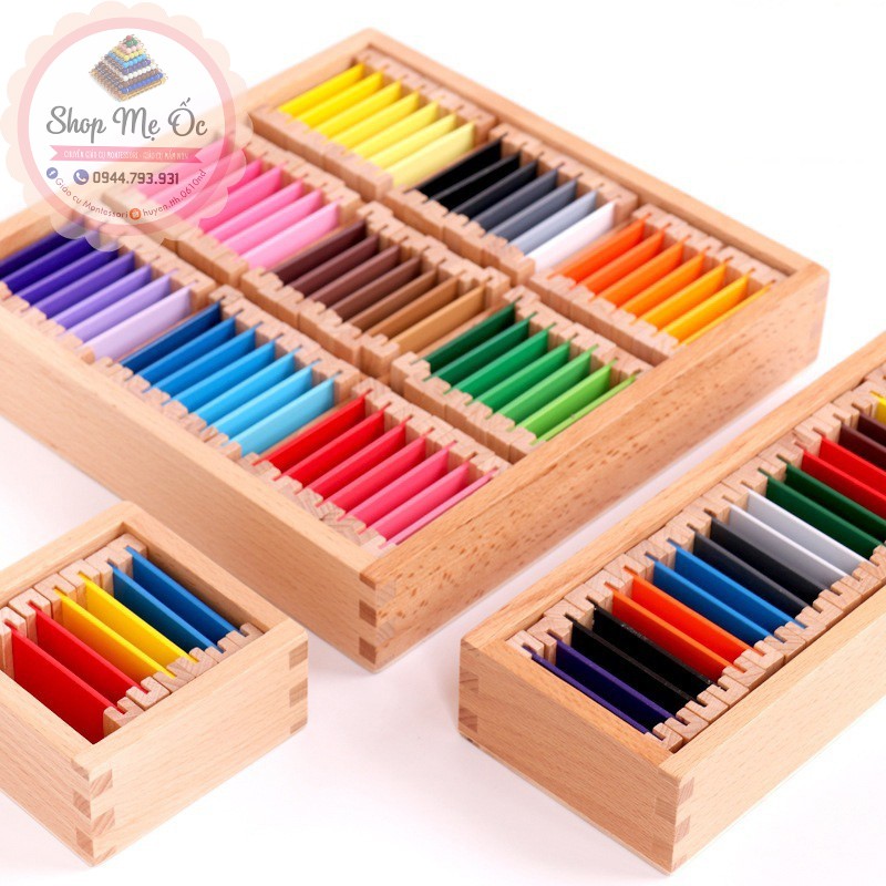Giáo cụ Montessori - Bộ 3 Bảng màu (1-2-3)