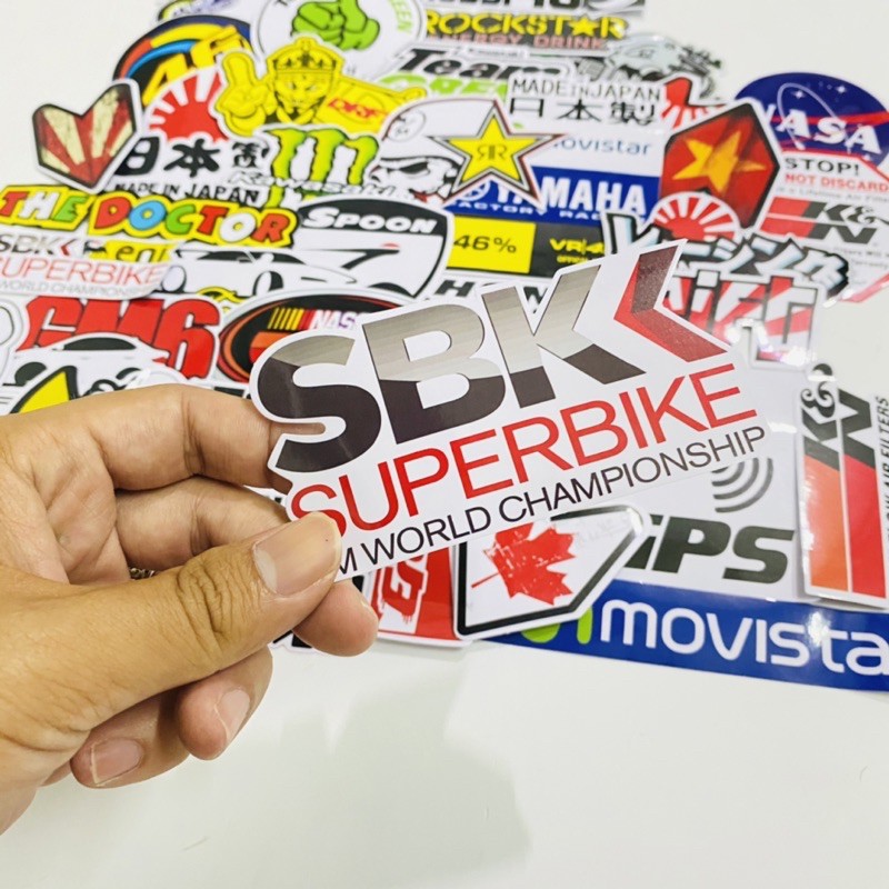 [GIÁ SỈ] 40 Tem Sticker Xe Máy Logo Brand Racing Xe Máy Nổi tiếng PVC Cao Cấp Chống Thấm Dán Xe Máy, Nón Bảo Hiểm, ...