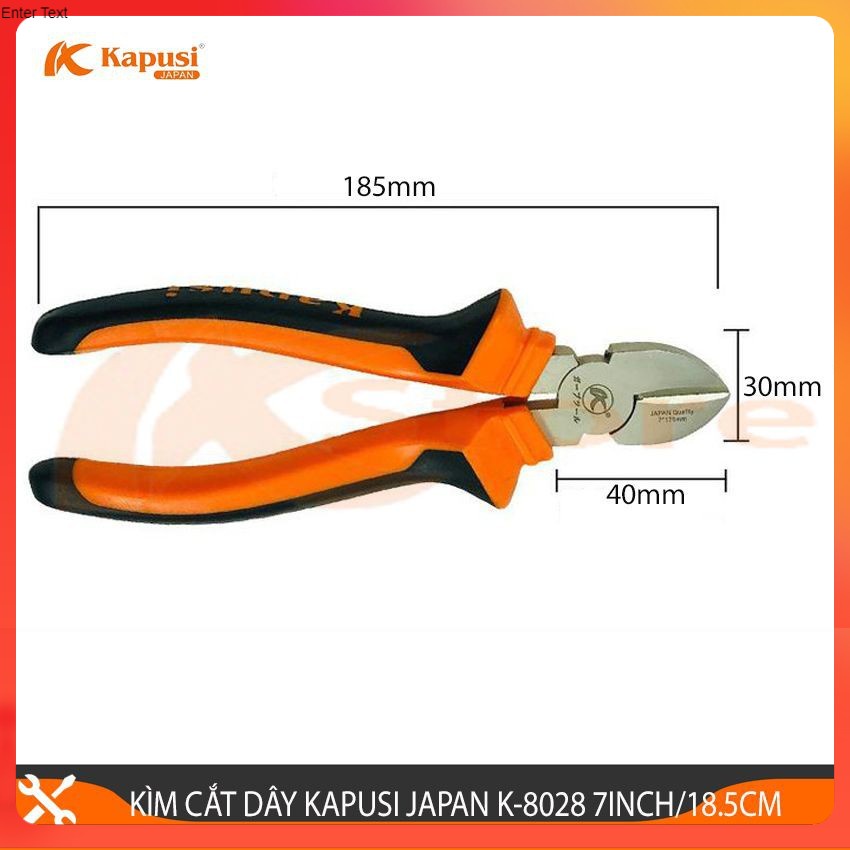 Kìm Cắt Đa Năng Kapusi Japan K-8028 7inch/185mm Thép Cao Cấp Siêu Bền, Kìm Cắt Dây Điện Kiểu Nhật