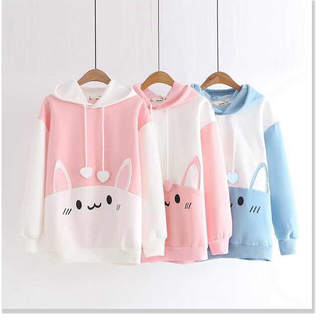 ÁO HOODIE PHỐI MÈO XINH XINH THỜI TRANG CÁ TÍNH