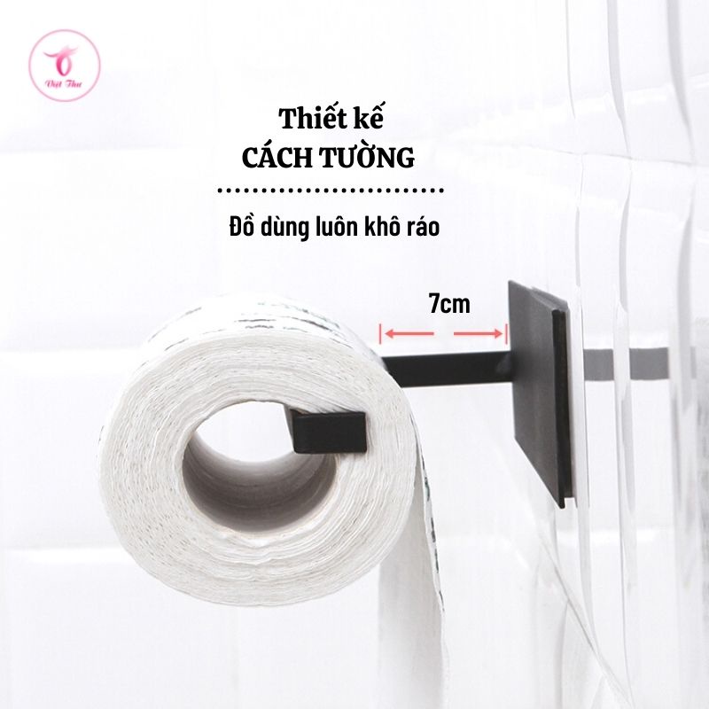 Móc dán tường treo giấy ăn Việt Thư bằng chất liệu thép cac bon chống gỉ  22 x 6 cm