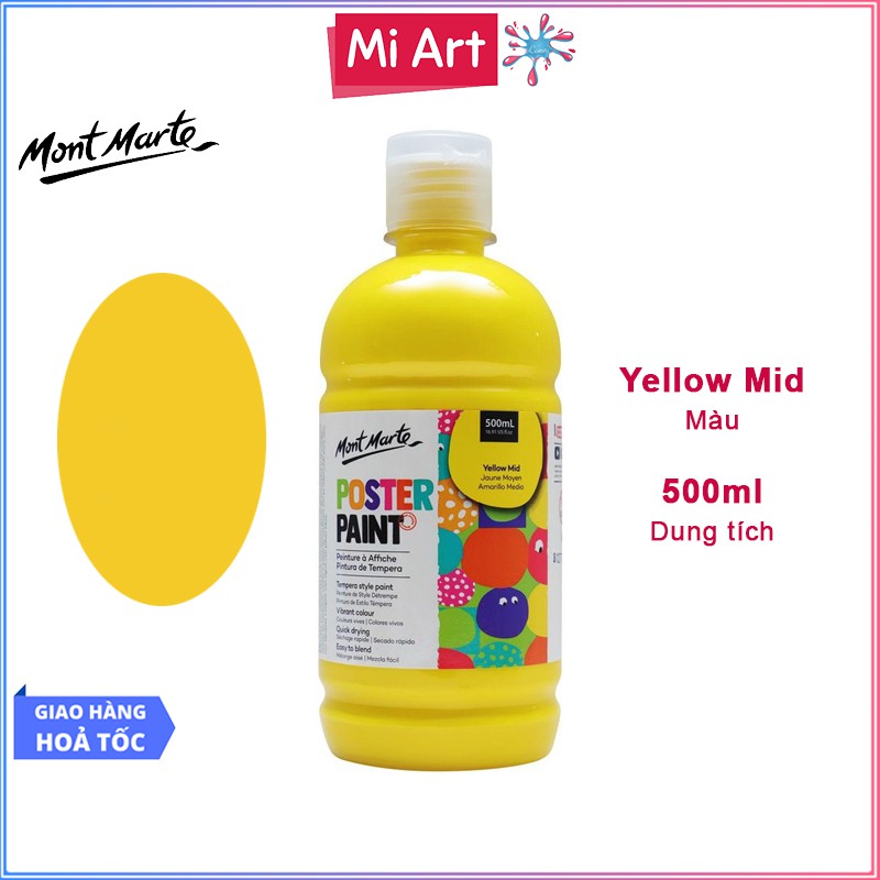 Màu Nước Poster Paint Mont Marte 500ml - Yellow Mid - MPST0013