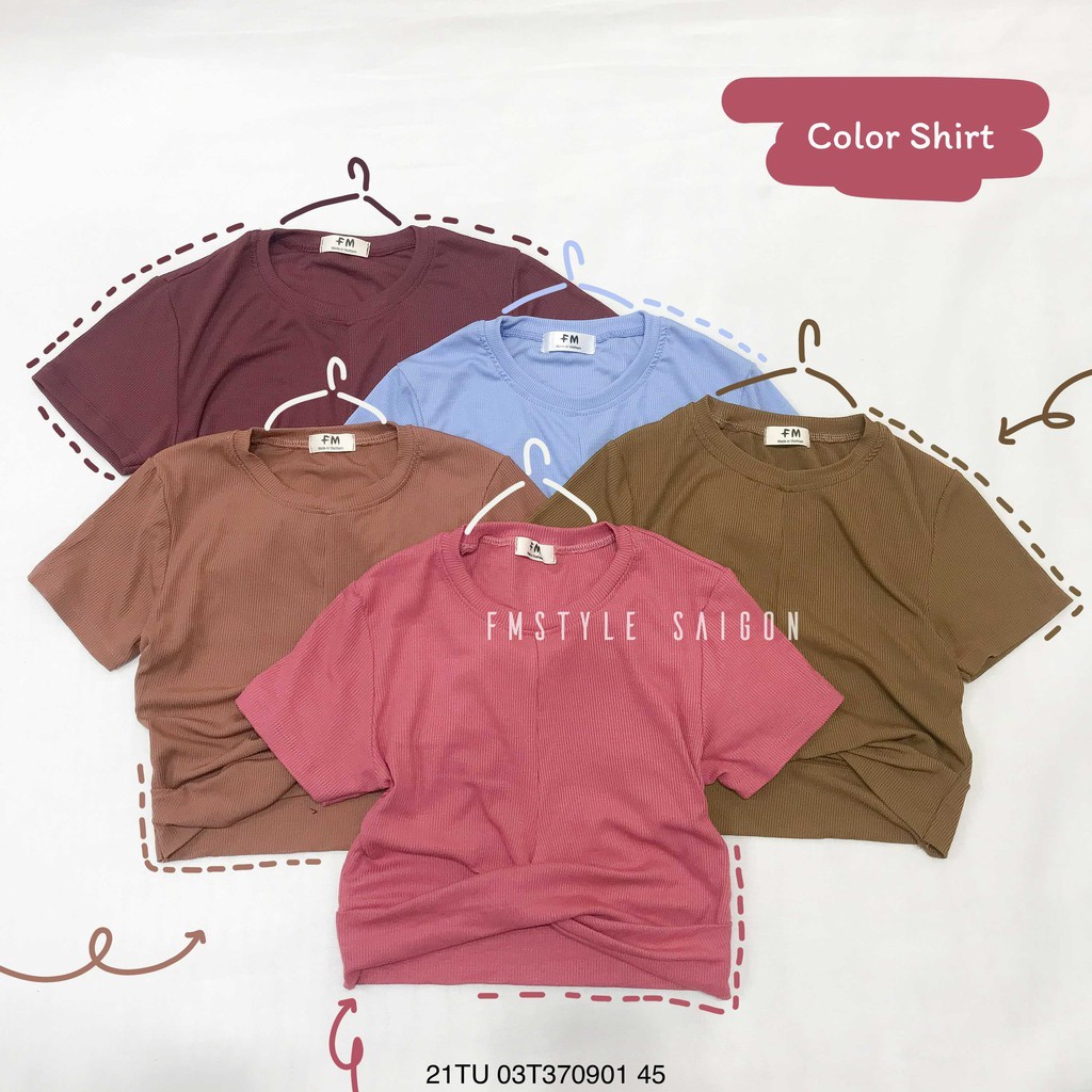 Áo thun tay ngắn VM STYLE xoắn eo ulzzang thời trang nữ 22ATU03T370902