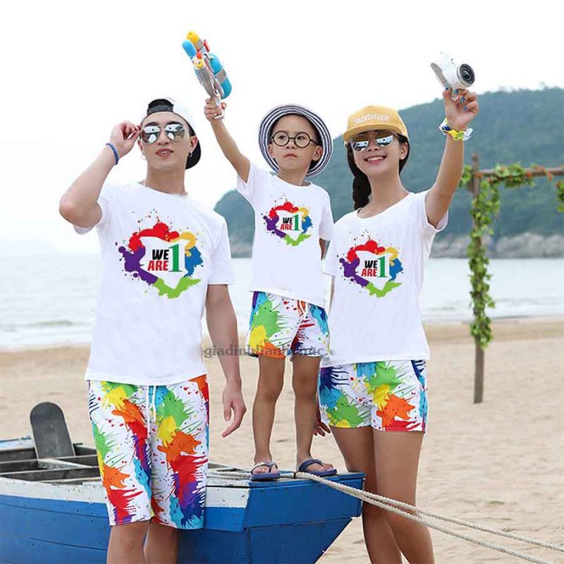 bộ quần áo đi biển we are one chất mềm mại đủ size cho cả nhà