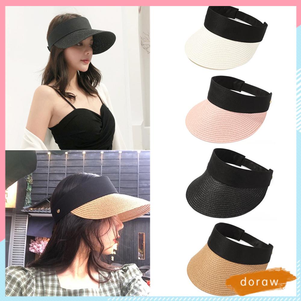 Mũ cói rộng vành che nắng nhiều màu có thể gấp gọn thời trang mùa hè dành cho nữ