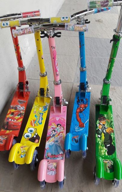 Xe trượt scooter, 3 bánh phát sáng loại 1 tặng kèm chuông