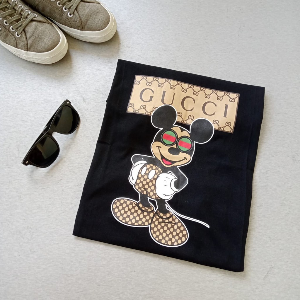 DISNEY Gucci Áo Thun In Hình Chuột Mickey Thời Trang