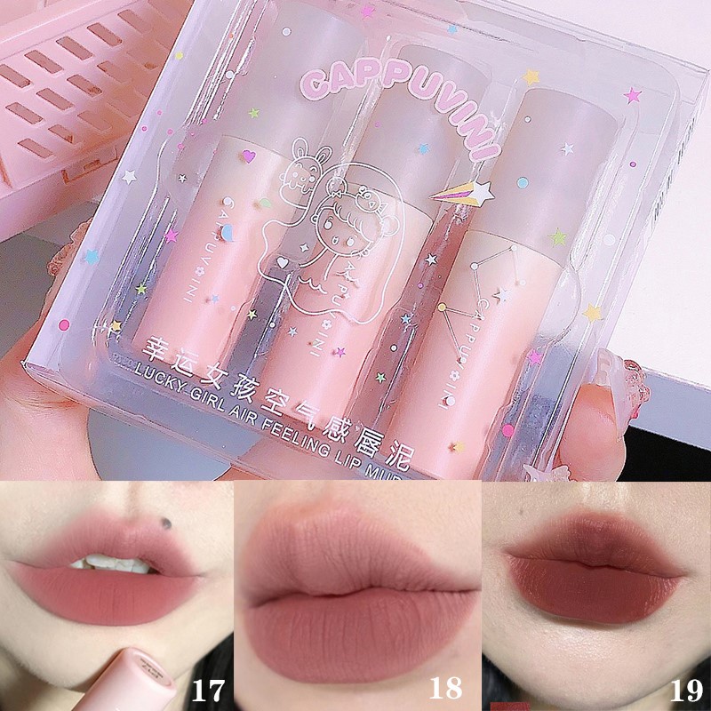 Son kem CAPPUVINI mịn lì căng mọng Lucky Girl Air Feeling Lip Mud CAPU10