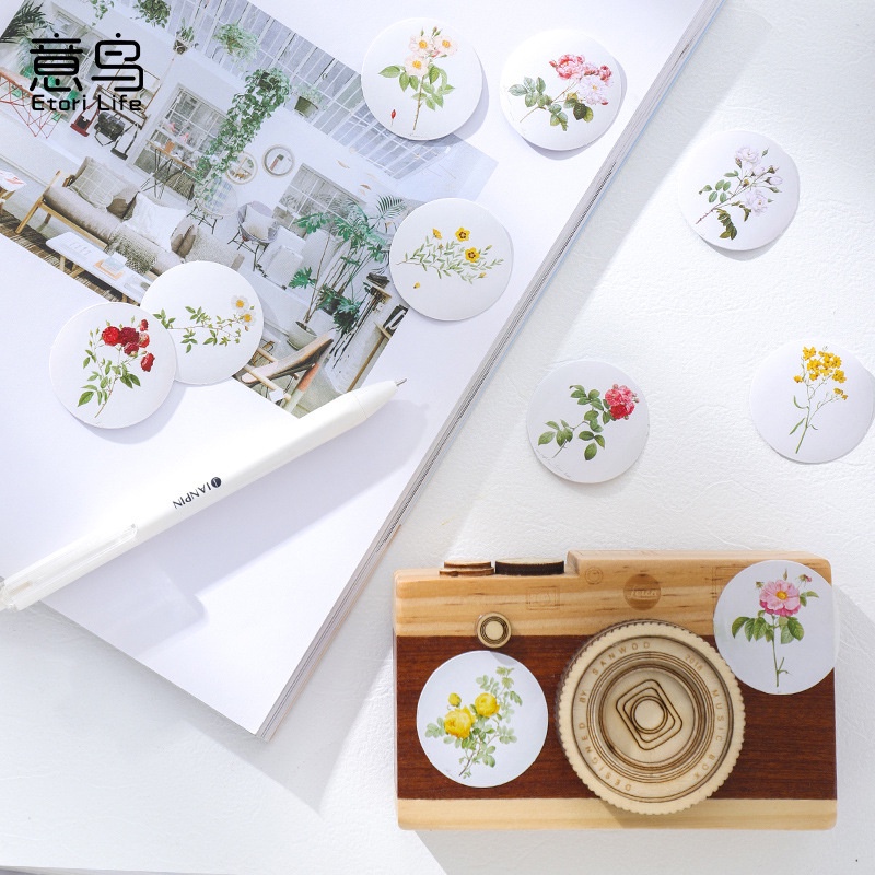 Bộ 46 sticker Hoa tròn trang trí sổ tay bullet journal M631