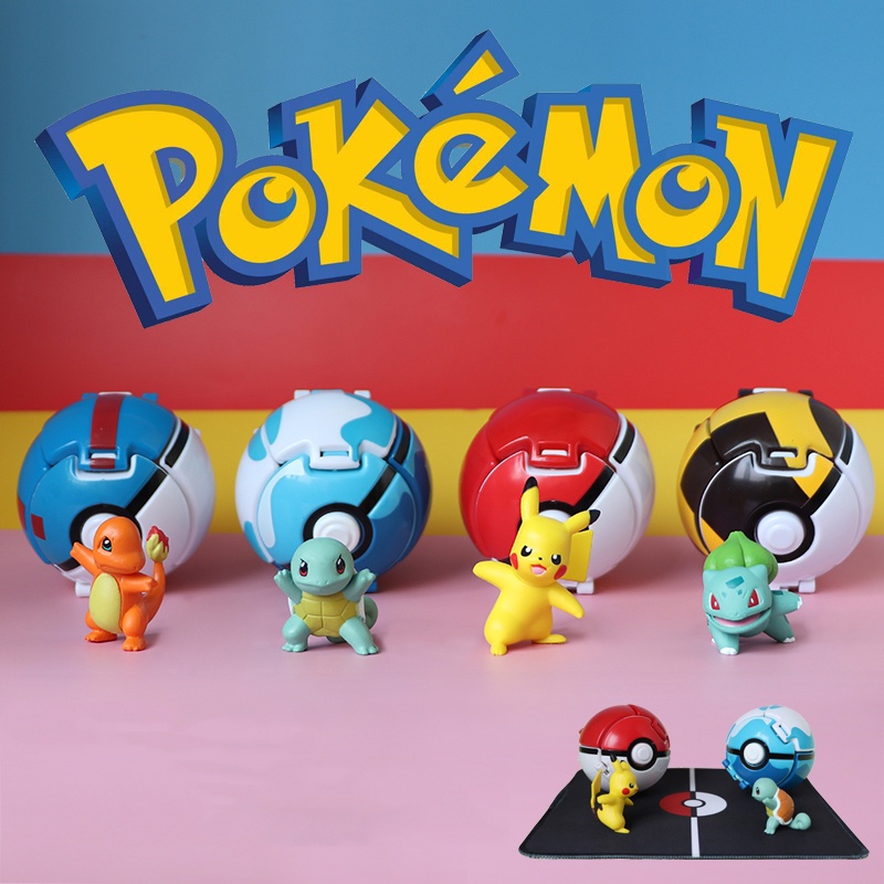 Bộ 4 Quả Bóng Nảy Pokémon Ném 'n' Quả Bóng Chọc Tomy Takara - Trận Chiến Siêu Thú Pikachu