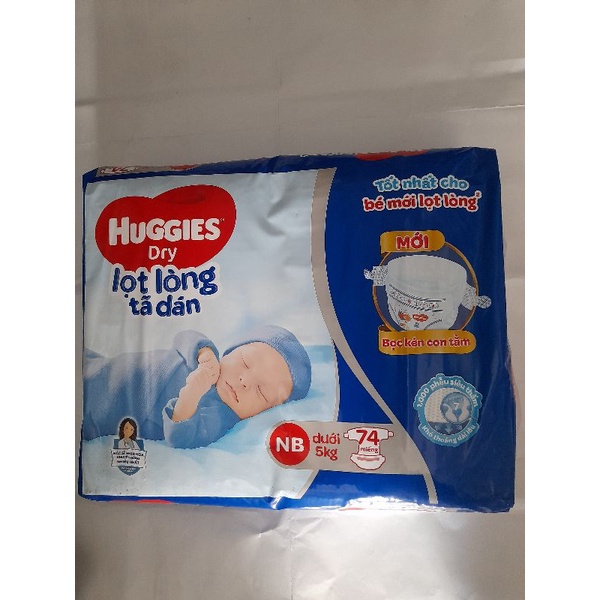 Tả dán sơ sinh Huggies  NB dưới 5kg 74 miếng