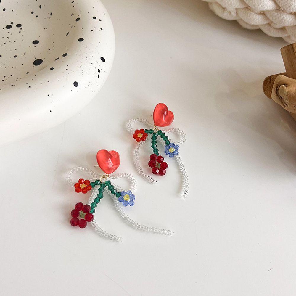 AROMA Khuyên Tai Acrylic Hình Hoa Phong Cách Hàn Quốc Cá Tính