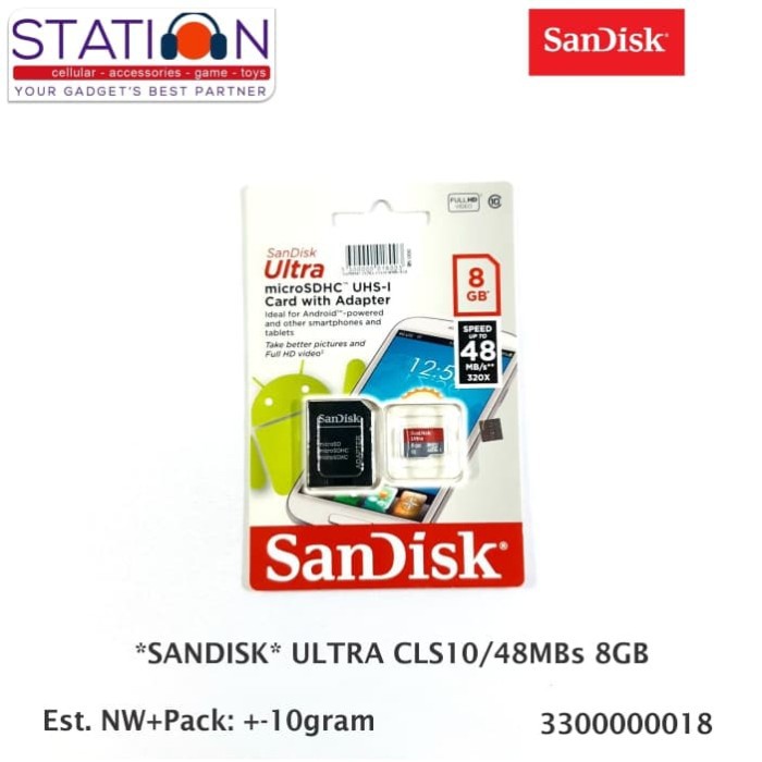 Thẻ Nhớ Sandisk Ultra Cls10-48mbs 8 Gb