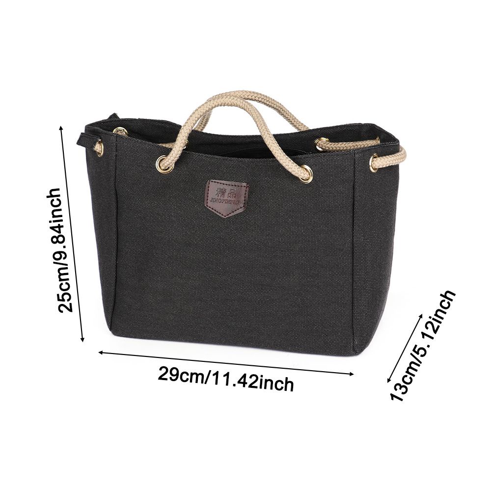 Túi xách vải canvas màu trơn kiểu dáng đơn giản hợp thời trang