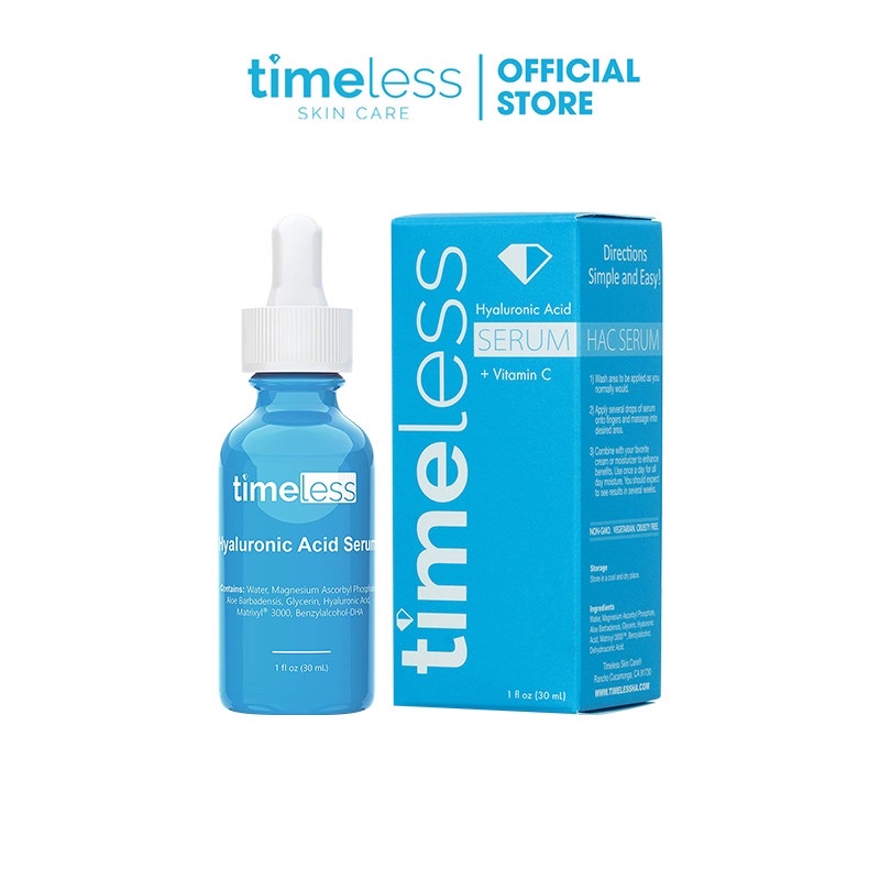 Tinh Chất Dưỡng Ẩm Làm Trắng Da Timeless Hyaluronic Acid + Vitamin C (30ml)