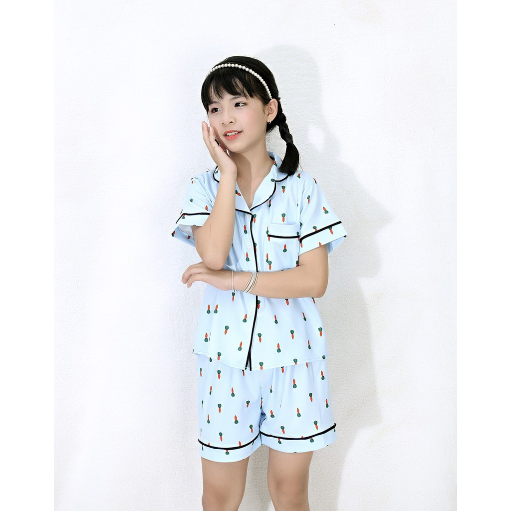 Đồ Bộ pyjama tay ngắn bé trai bé LỤA cao cấp 14 đến 42kg 232