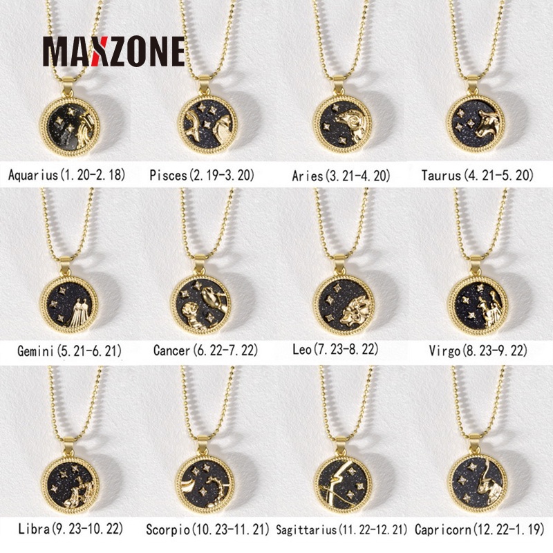 Vòng cổ Mặt Hình 12 Cung Hoàng Đạo Thời Trang Cho Nam Nữ