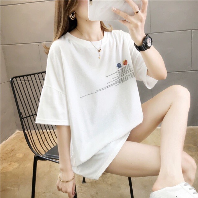 Combo áo phông + quần lửng bò đen