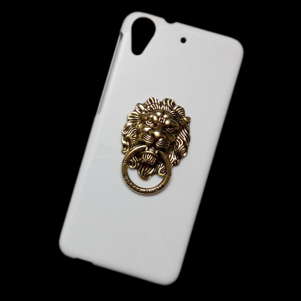 3D Metal Bronze Lion Head Ring Stand Holder Back Hard Phone Cover Case fo HTC Butterfly 3 One M7 M9 Plus A9 X9 E9 Desire 10 Pro 530 620 626 628 630 728 816 820 825 828 830 U11 U Ultra