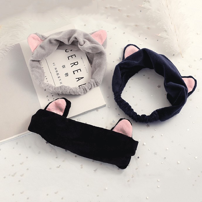 Băng Đô Rửa Mặt Tai Mèo Bằng Vải Phong Cách Hàn Quốc Dễ Thương Cho Bạn Nữ HADOPA BT05