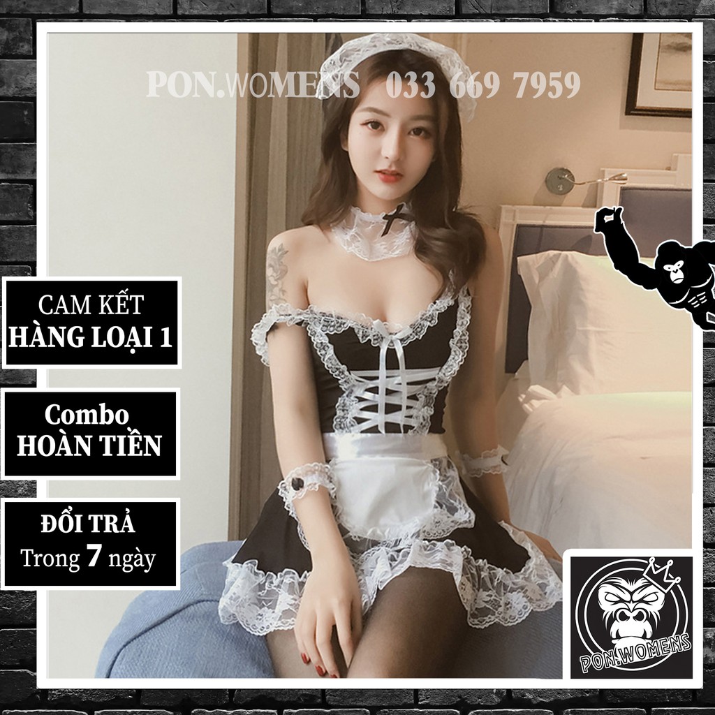 BỘ QUẦN ÁO VÁY NGỦ NỮ COSPLAY HẦU GÁI SEXY CÁM DỖ SIÊU ĐÁNG YÊU PON.WOMENS