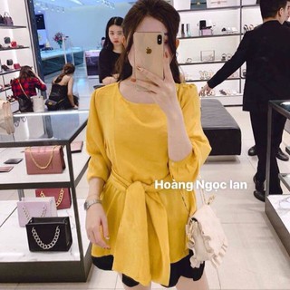 (Ảnh thật) [Siêu rẻ giá sỉ] Áo lụa buộc nơ eo