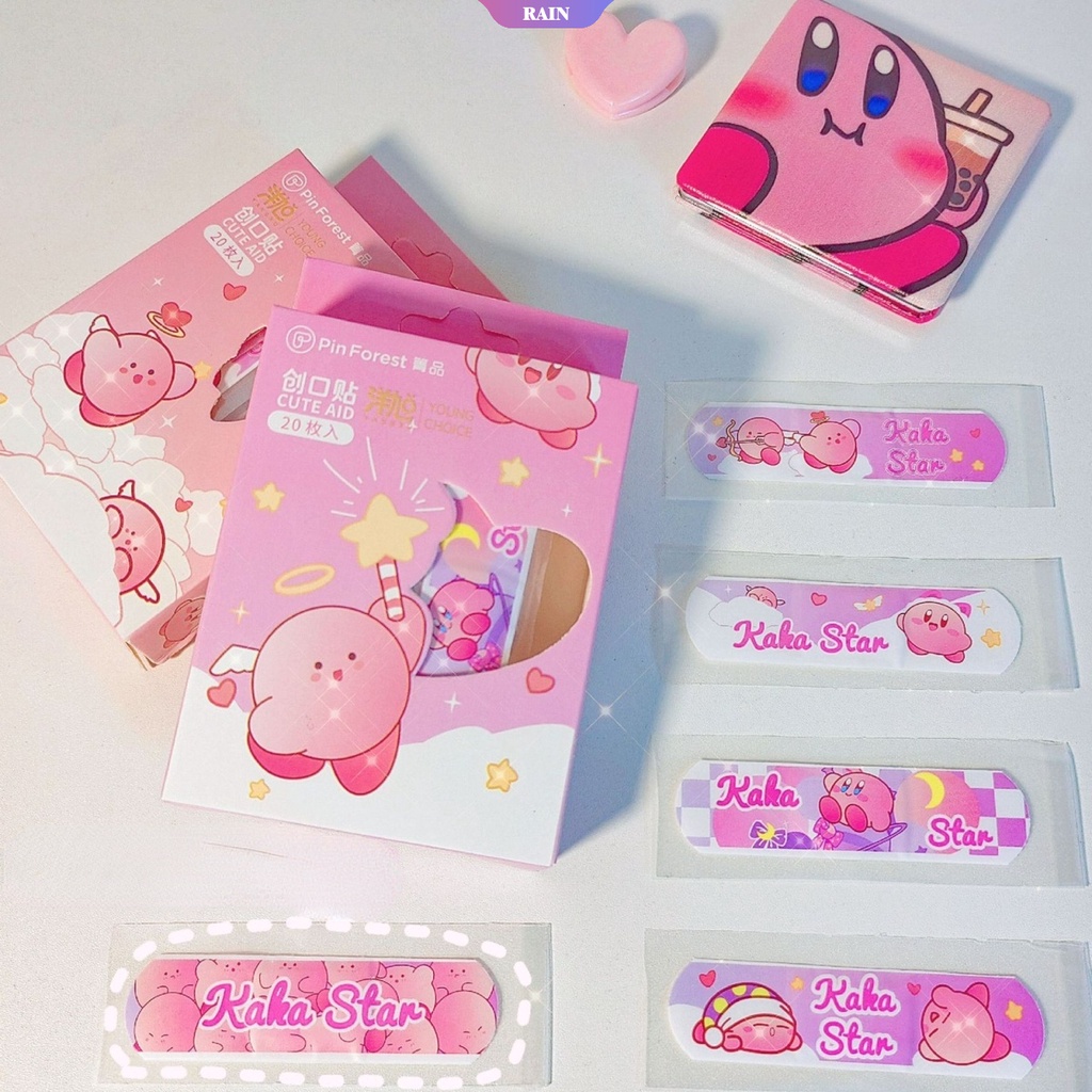 1/20cs Băng Cá Nhân Mini Chống Thấm Nước Thoáng Khí In Hình Kirby Dễ Thương