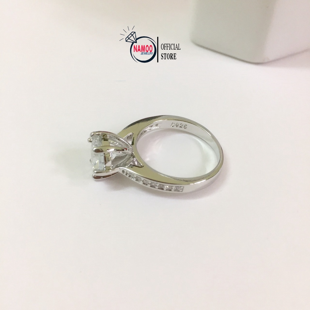 Nhẫn Nữ Đính Đá Mạ Bạc N027 Đeo Hàng Ngày không kiêng nước Namoo Jewelry