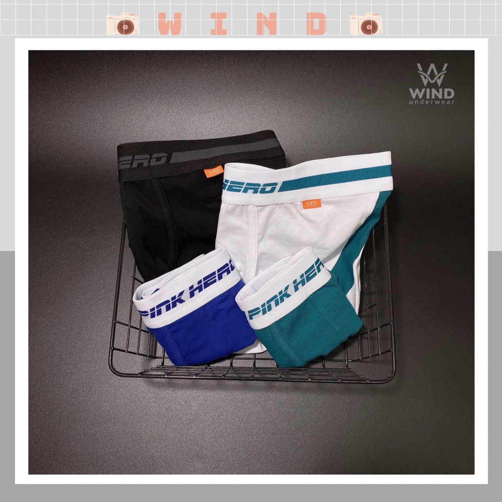 Quần lót nam boxer cao cấp, sịp đùi nam cotton kháng khuẩn thấm hút mồ hôi tốt WIND PINK TRƠN