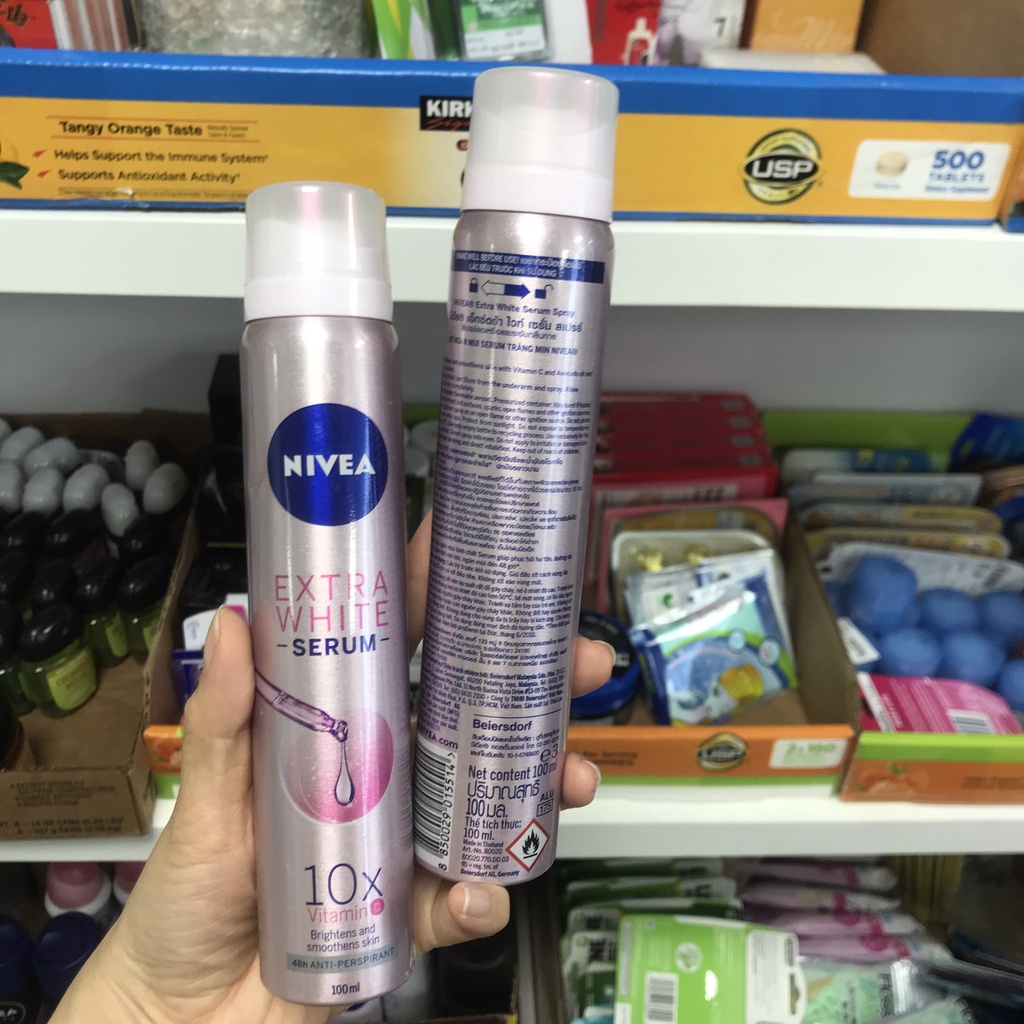 Xịt khử mùi nữ NIVEA Extra White Serum Anti-Perspirant  Sịt khử mùi nữ 100ml