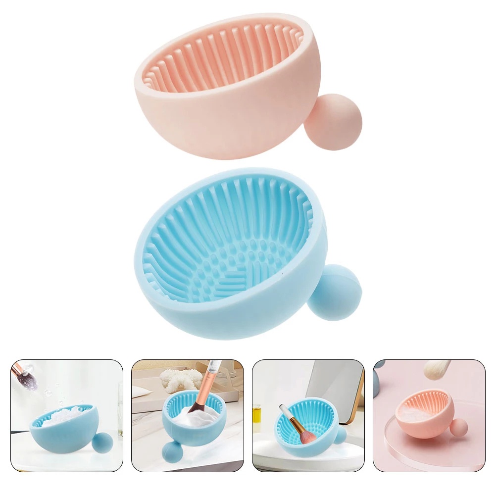 Dụng Cụ Vệ Sinh Cọ Trang Điểm Hình Bán Nguyệt Bằng Silicone